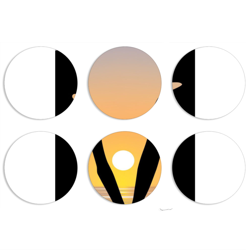 Магнитные фотопазлы круги d55 набор 6 штук 