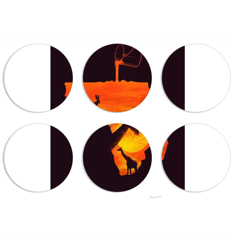 Магнитные фотопазлы круги d55 набор 6 штук 