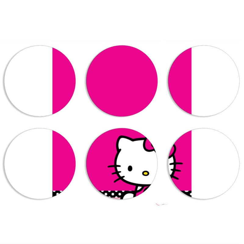 Магнитные фотопазлы круги d55 набор 6 штук 