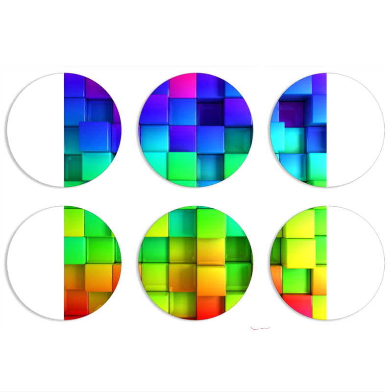 Магнитные фотопазлы круги d55 набор 6 штук 