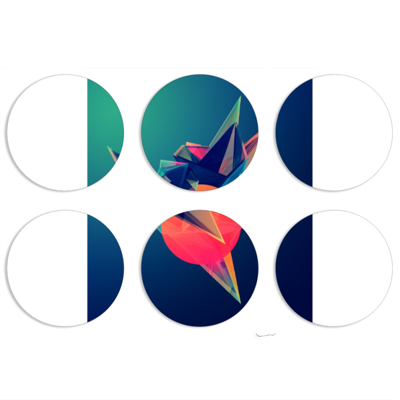 Магнитные фотопазлы круги d55 набор 6 штук 