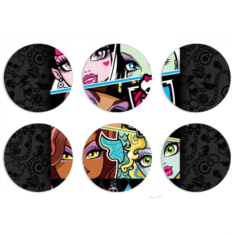 Магнитные фотопазлы круги d55 набор 6 штук 