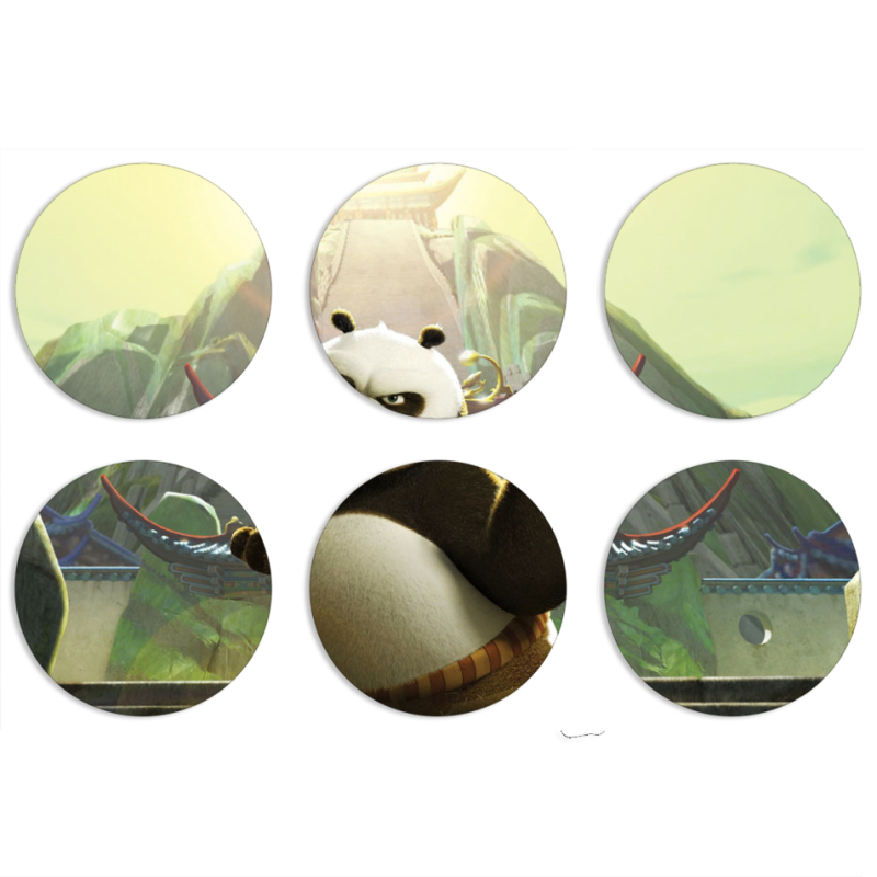 Магнитные фотопазлы круги d55 набор 6 штук 