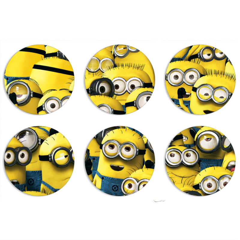 Магнитные фотопазлы круги d55 набор 6 штук 