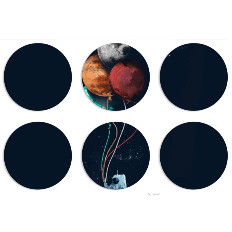 Магнитные фотопазлы круги d55 набор 6 штук 