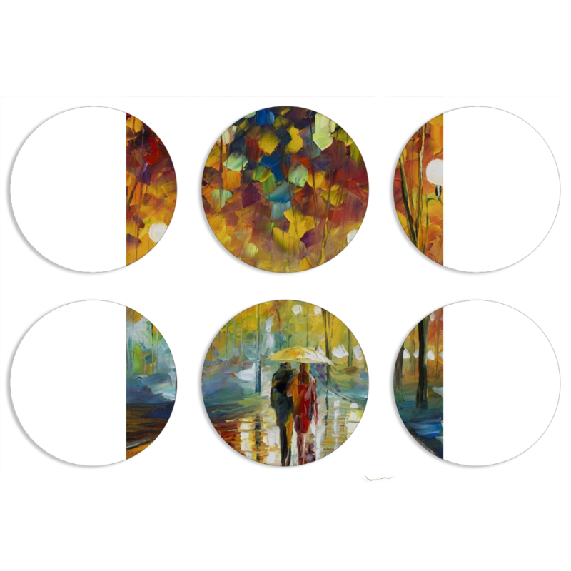 Магнитные фотопазлы круги d55 набор 6 штук 