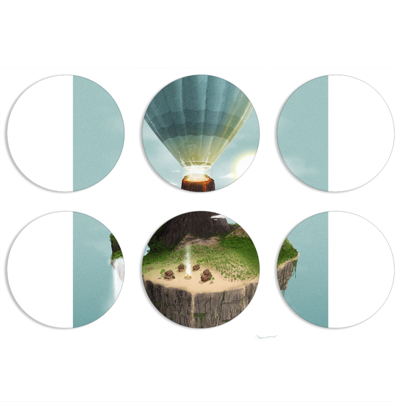 Магнитные фотопазлы круги d55 набор 6 штук 