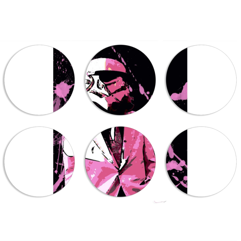 Магнитные фотопазлы круги d55 набор 6 штук 