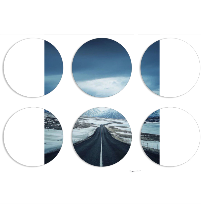 Магнитные фотопазлы круги d55 набор 6 штук 