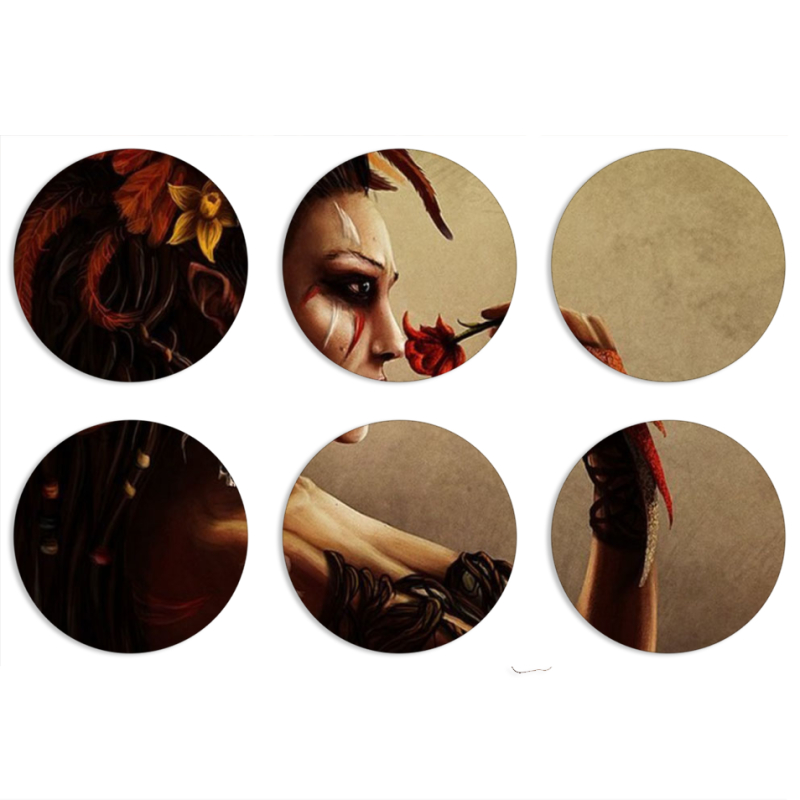 Магнитные фотопазлы круги d55 набор 6 штук 