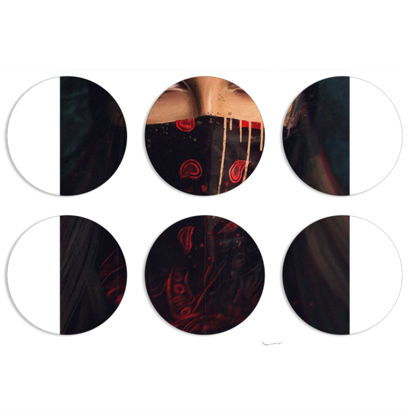 Магнитные фотопазлы круги d55 набор 6 штук 