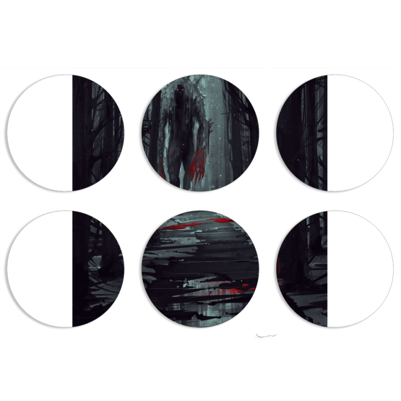 Магнитные фотопазлы круги d55 набор 6 штук Forest and Beast