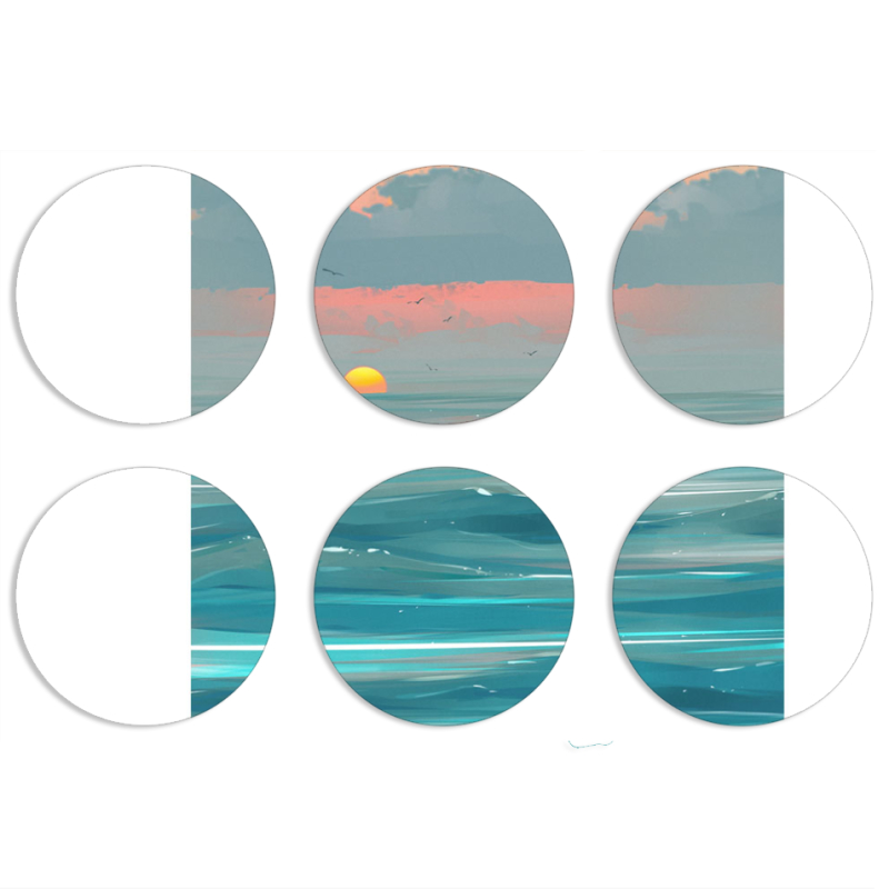 Магнитные фотопазлы круги d55 набор 6 штук Inspiration