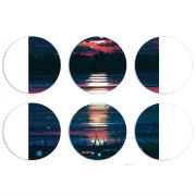 Магнитные фотопазлы круги d55 набор 6 штук Midnight