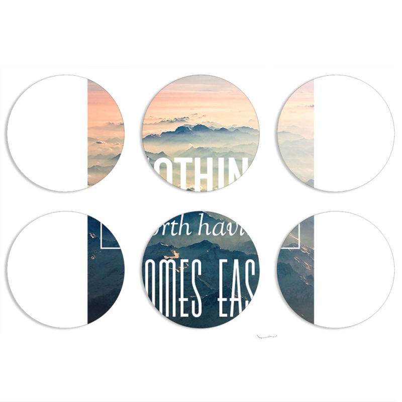 Магнитные фотопазлы круги d55 набор 6 штук 