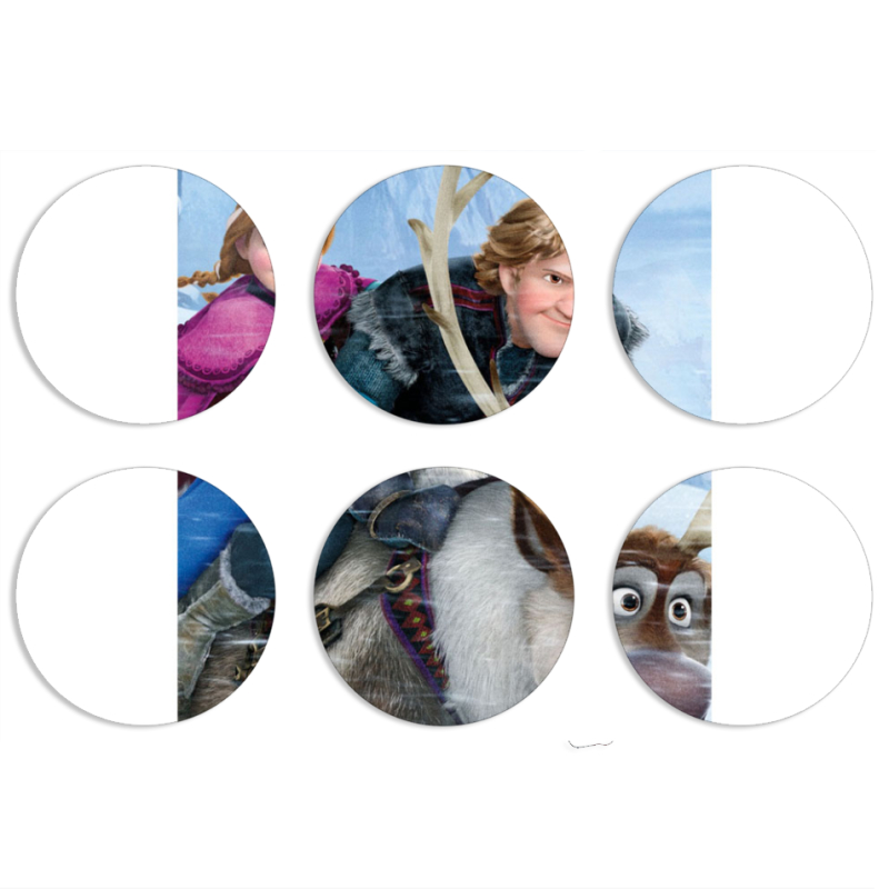 Магнитные фотопазлы круги d55 набор 6 штук 