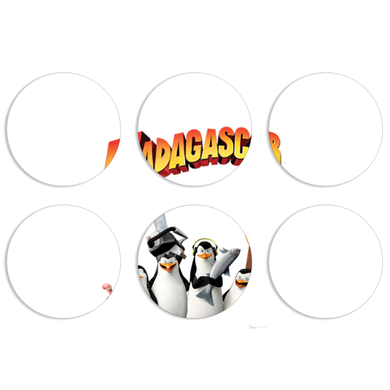 Магнитные фотопазлы круги d55 набор 6 штук 