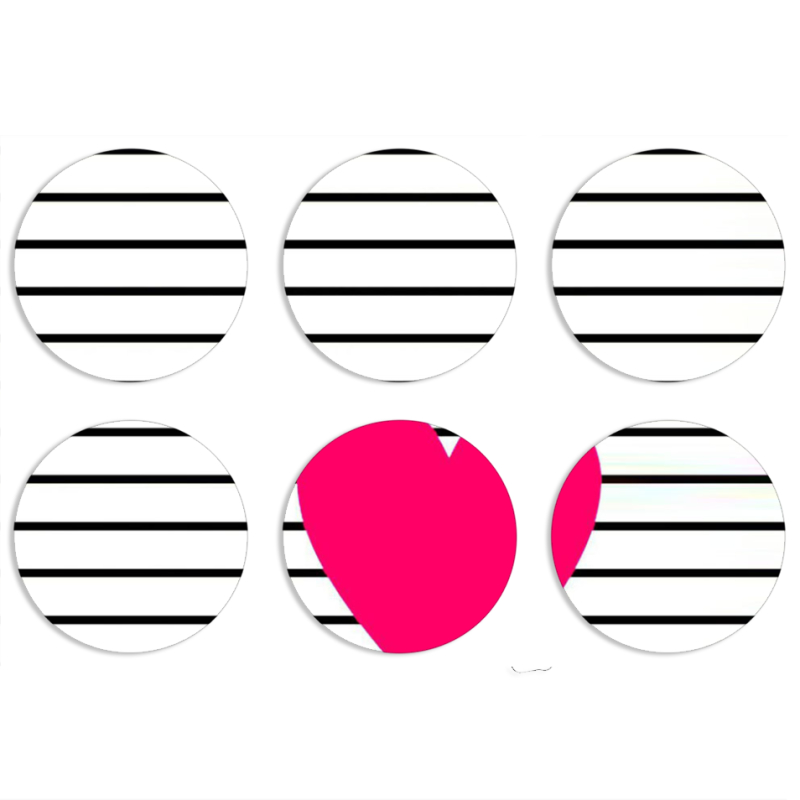 Магнитные фотопазлы круги d55 набор 6 штук 