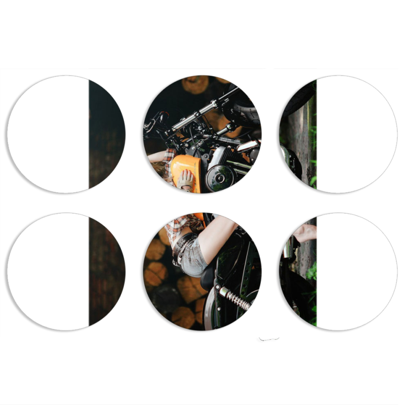 Магнитные фотопазлы круги d55 набор 6 штук 