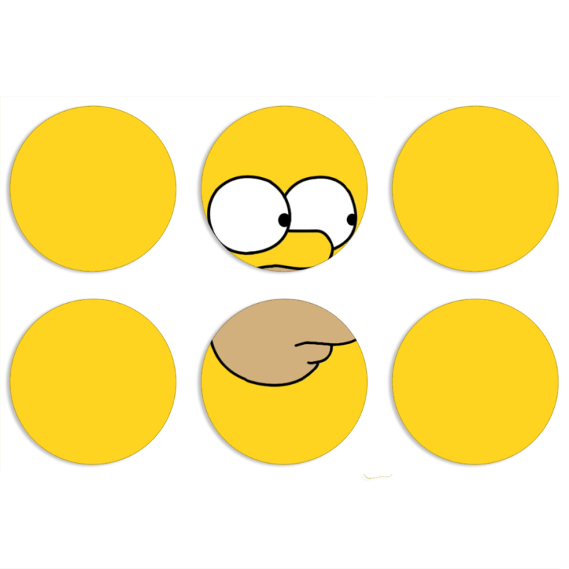 Магнитные фотопазлы круги d55 набор 6 штук 