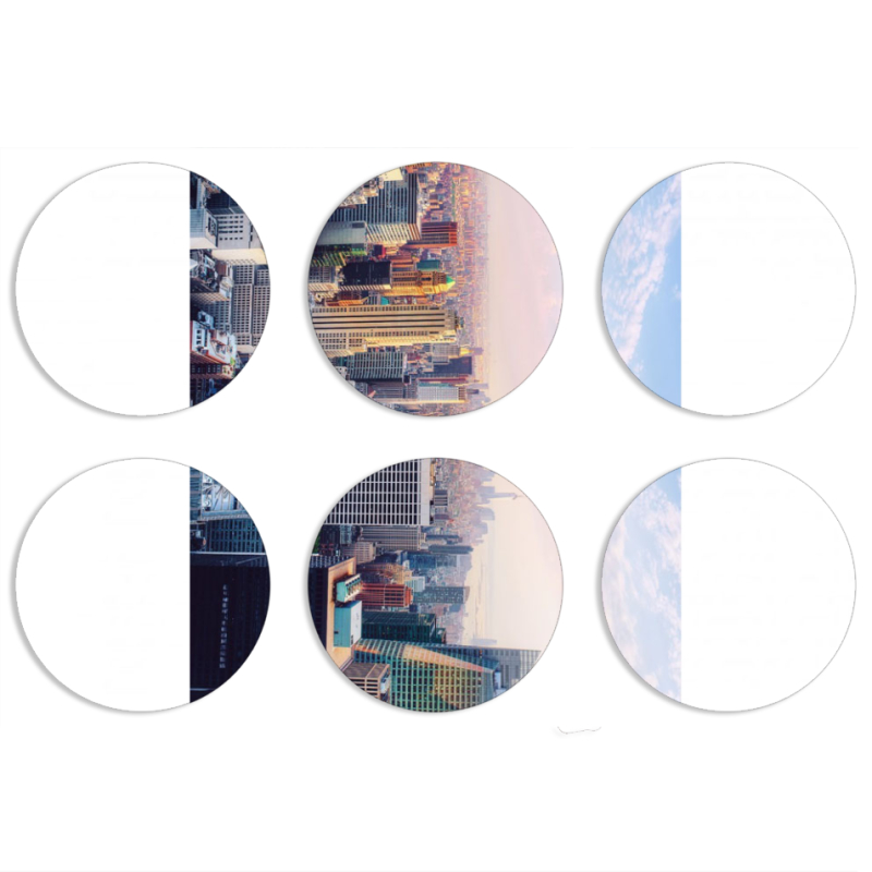 Магнитные фотопазлы круги d55 набор 6 штук 