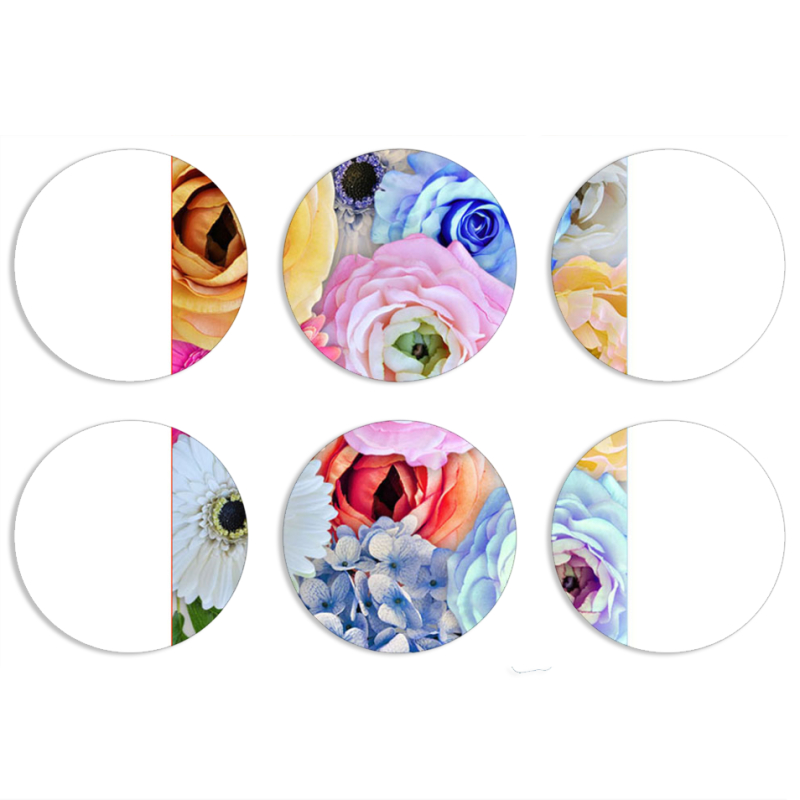 Магнитные фотопазлы круги d55 набор 6 штук Blossom