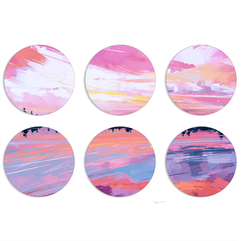 Магнитные фотопазлы круги d55 набор 6 штук Sky Mirror