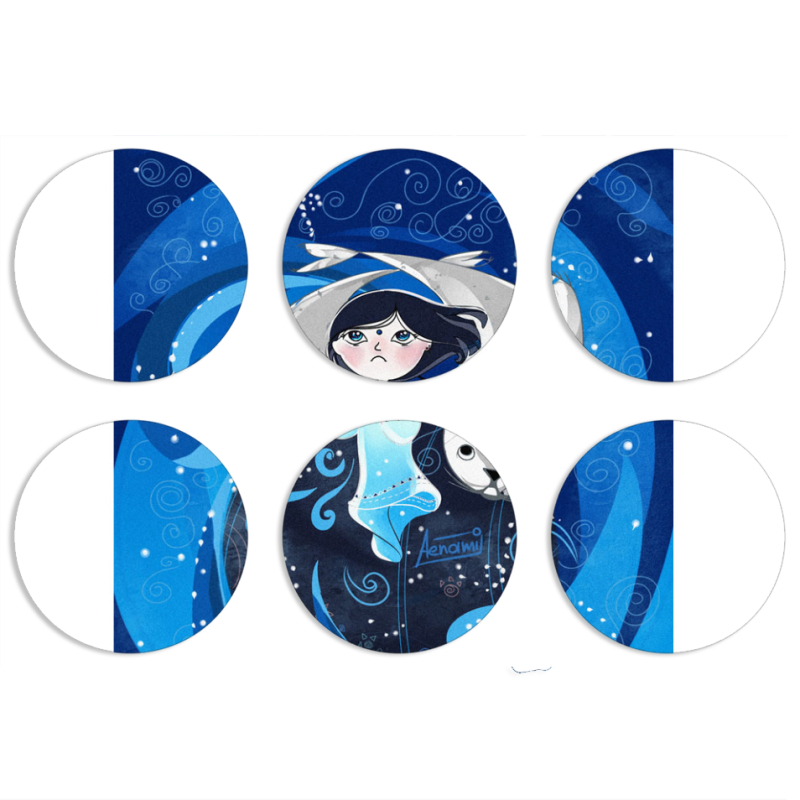 Магнитные фотопазлы круги d55 набор 6 штук Song of the Sea