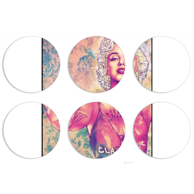 Магнитные фотопазлы круги d55 набор 6 штук 