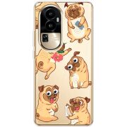 Прозрачный чехол BoxFace OPPO Reno 10 Pro (China) с 3D-глазками Pug