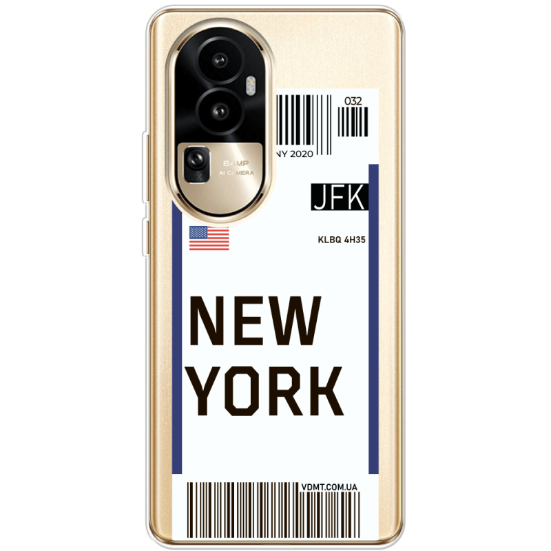 Прозрачный чехол BoxFace OPPO Reno 10 Pro (China) Ticket New York