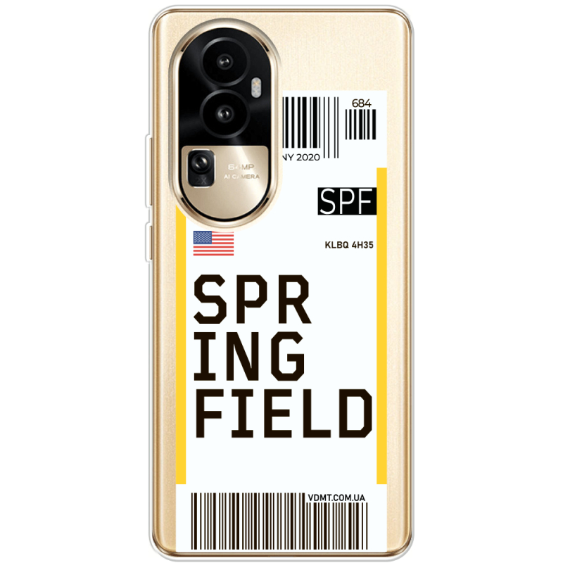 Прозрачный чехол BoxFace OPPO Reno 10 Pro (China) Ticket Springfield