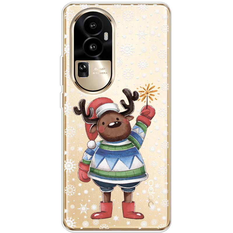 Прозрачный чехол BoxFace OPPO Reno 10 Pro (China) Christmas Deer with Snow