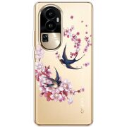 Чехол со стразами OPPO Reno 10 Pro (China) Swallows and Bloom