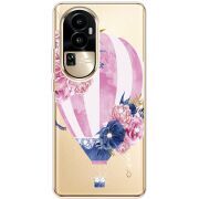 Чехол со стразами OPPO Reno 10 Pro (China) Pink Air Baloon