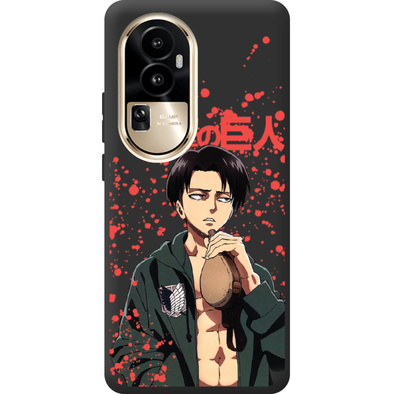 Черный чехол BoxFace OPPO Reno 10 Pro (China) Атака Титанов Леви