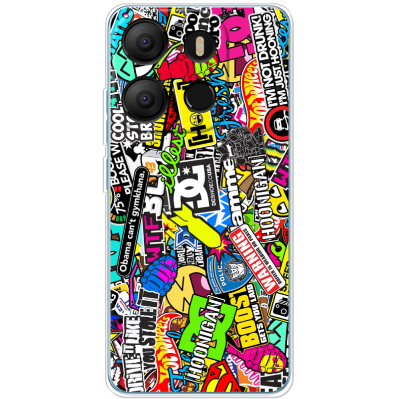 Чехол BoxFace Tecno POP 7 Multicolored Inscriptions