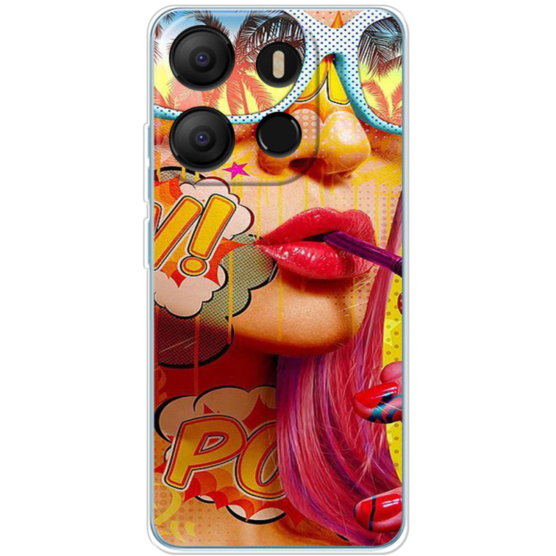 Чехол BoxFace Tecno POP 7 Yellow Girl Pop Art