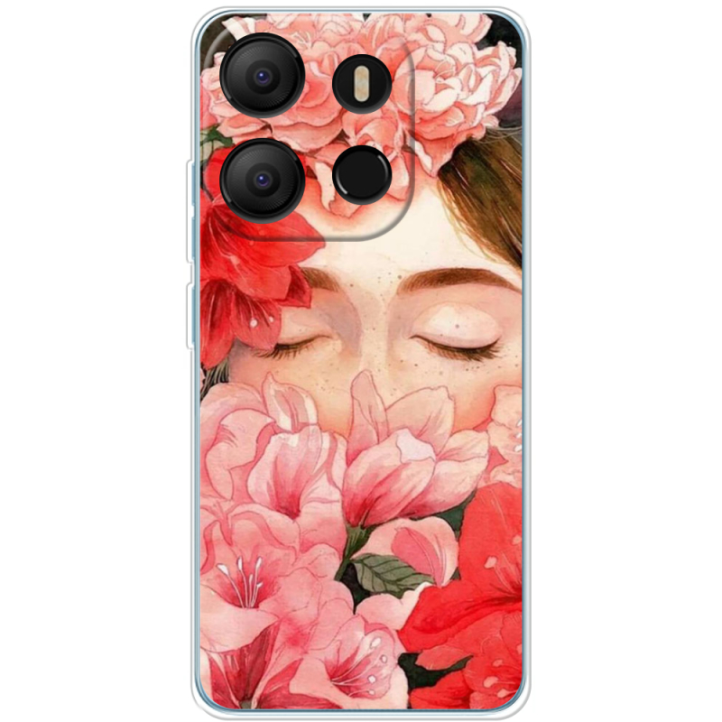 Чехол BoxFace Tecno POP 7 Girl in Flowers