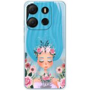 Прозрачный чехол BoxFace Tecno POP 7 Blue Hair