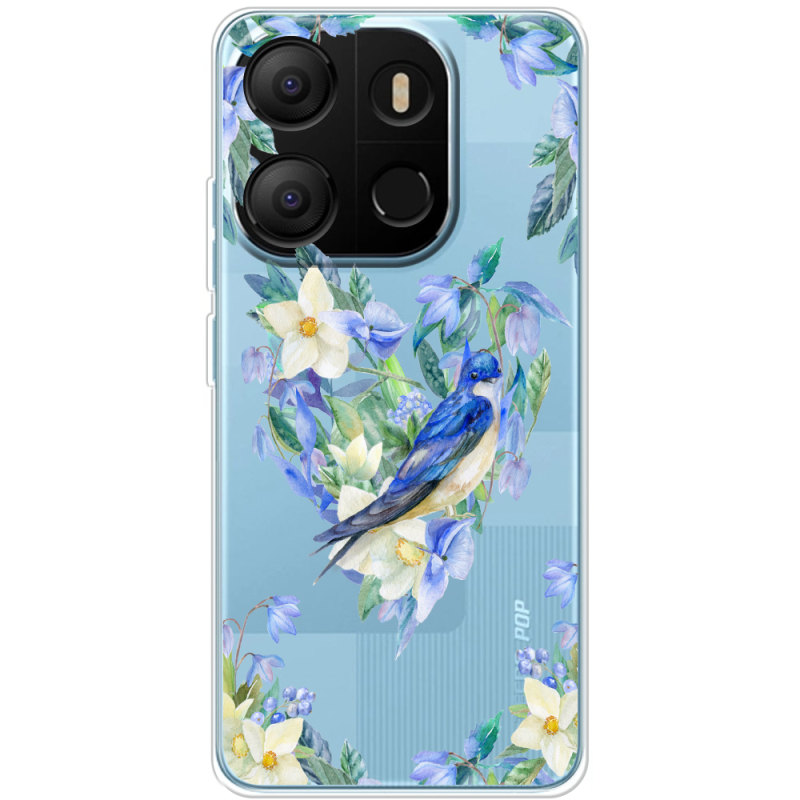 Прозрачный чехол BoxFace Tecno POP 7 Spring Bird