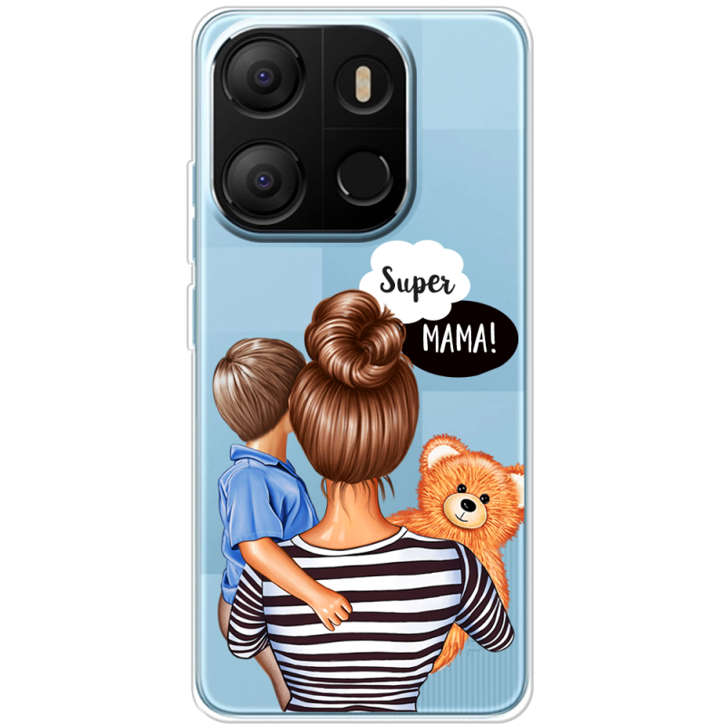 Прозрачный чехол BoxFace Tecno POP 7 Super Mama and Son