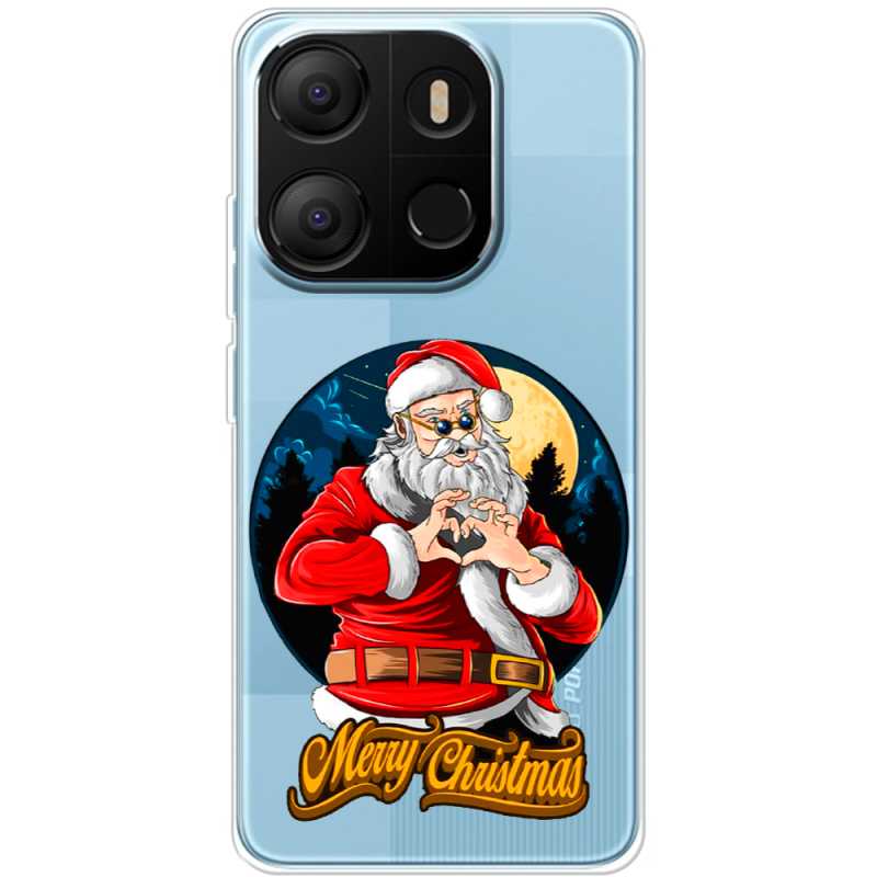 Прозрачный чехол BoxFace Tecno POP 7 Cool Santa