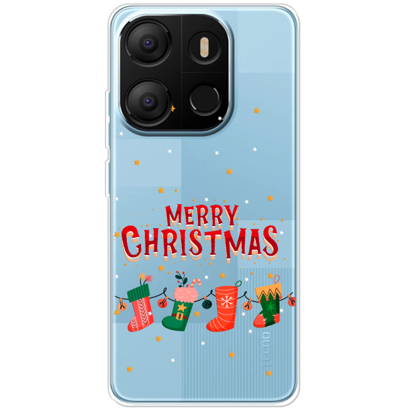 Прозрачный чехол BoxFace Tecno POP 7 Merry Christmas