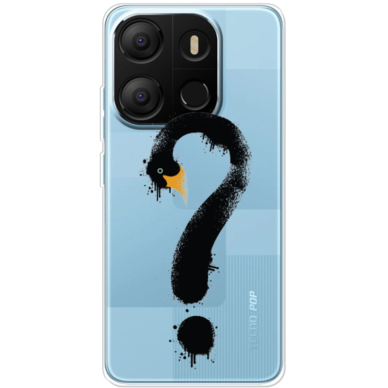 Прозрачный чехол BoxFace Tecno POP 7 Swan question
