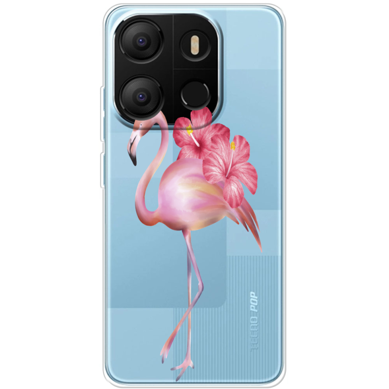 Прозрачный чехол BoxFace Tecno POP 7 Floral Flamingo