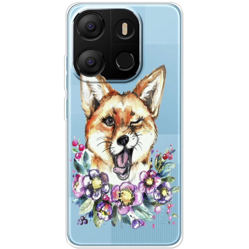 Прозрачный чехол BoxFace Tecno POP 7 Winking Fox