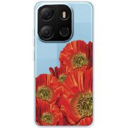 Прозрачный чехол BoxFace Tecno POP 7 Red Poppies