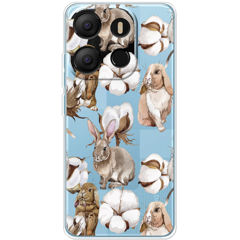 Прозрачный чехол BoxFace Tecno POP 7 Cotton and Rabbits