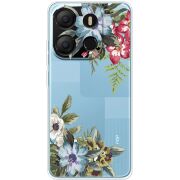 Прозрачный чехол BoxFace Tecno POP 7 Floral